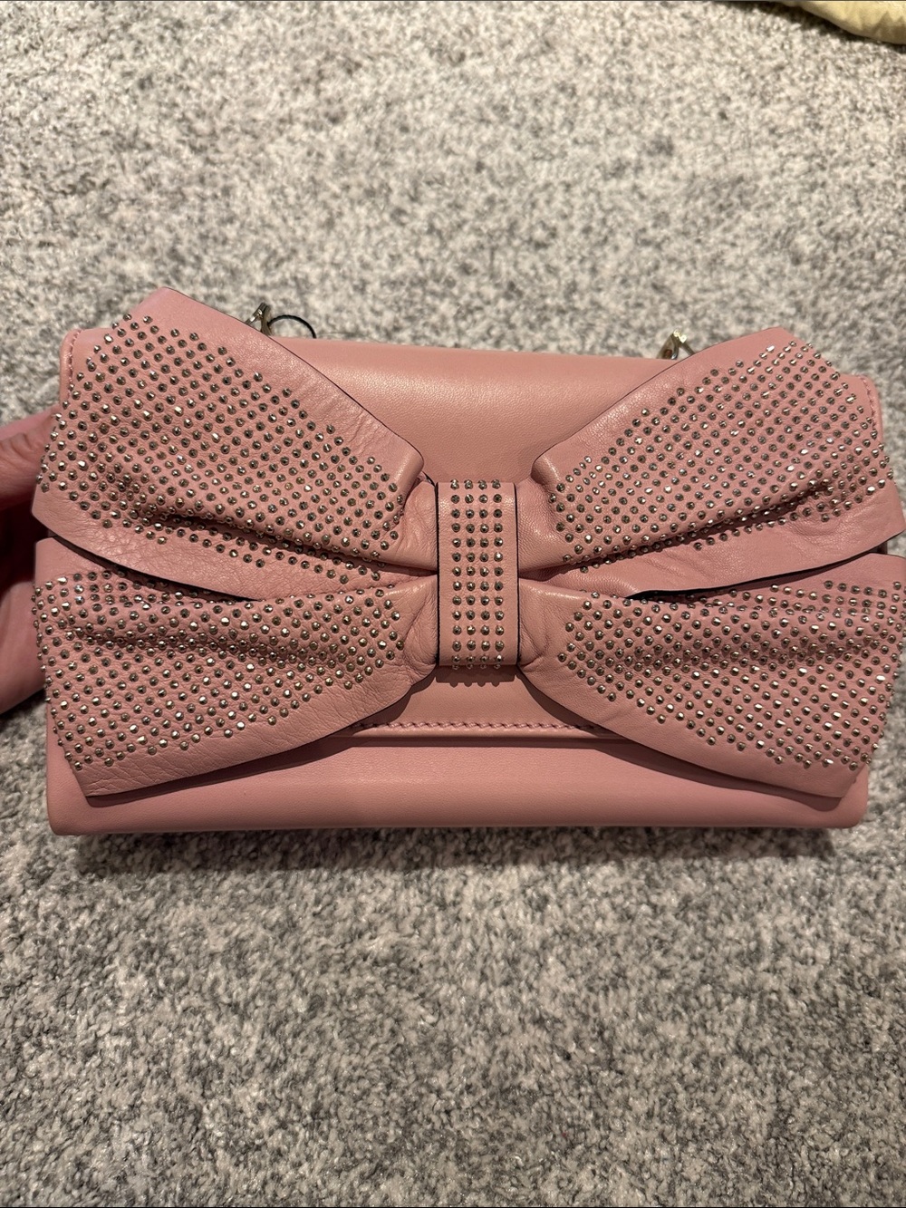 Valentino Pink Bow Studded Crossbody Bag